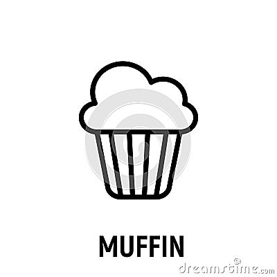 Thin line muffin icon. Vector Illustration