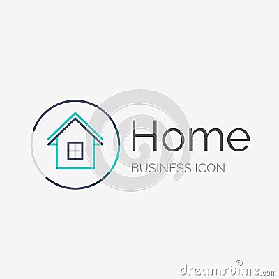 Thin line neat design logo, home idea Vector Illustration