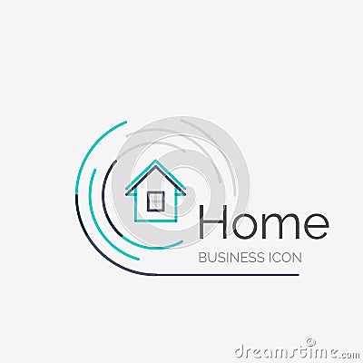 Thin line neat design logo, home idea Vector Illustration