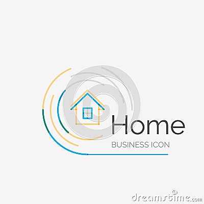 Thin line neat design logo, home idea Vector Illustration