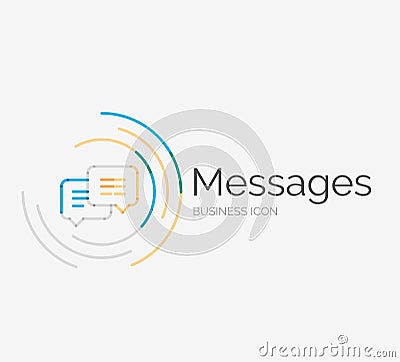 Thin line neat design logo, messages concept Vector Illustration