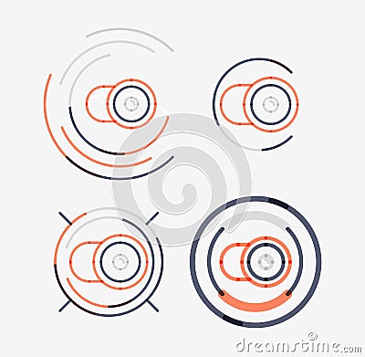 Thin line neat design logo set, camera concept Vector Illustration