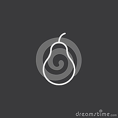 Line pear icon on dark background Stock Photo