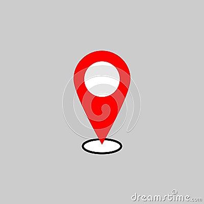 Thin line pin point, location icon on white background Vector Illustration