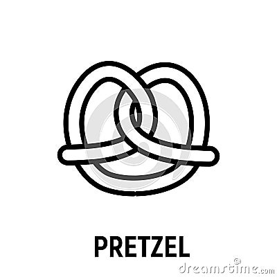 Thin line pretzel icon. Vector Illustration