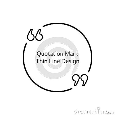 Thin line quotation mark Vector Illustration