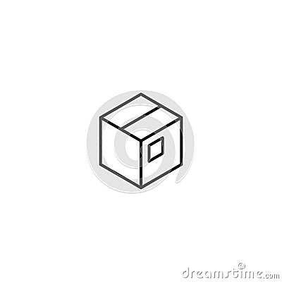 Line shipping box icon on white background Stock Photo