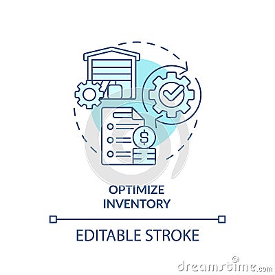 Thin line simple blue optimize inventory icon concept Vector Illustration