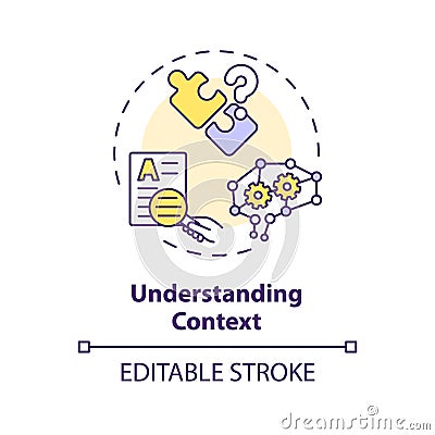 Thin line simple colorful understanding context icon concept Vector Illustration
