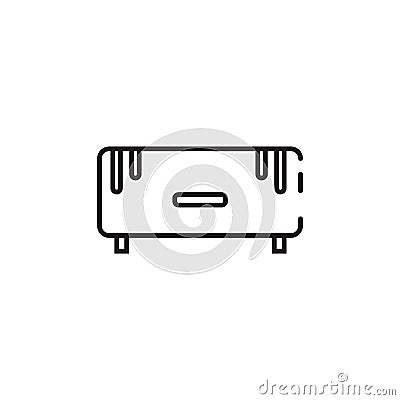 Thin line small couch icon Vector Illustration