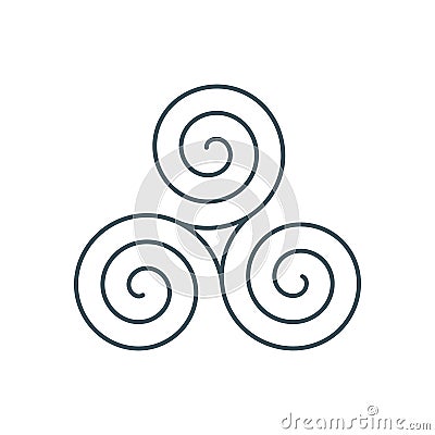 Thin line triskelion symbol icon Vector Illustration