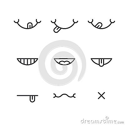 Thin line yummy icons concept of taste Vector Illustration