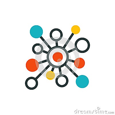 Thin lines connection icon outline of big data center group cloud computing system internet protection password access Vector Illustration