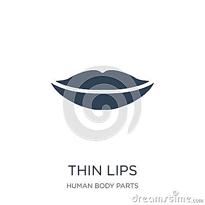 thin lips icon in trendy design style. thin lips icon isolated on white background. thin lips vector icon simple and modern flat Vector Illustration