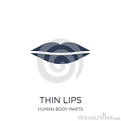 Thin lips icon. Trendy flat vector Thin lips icon on white background from Human Body Parts collection Vector Illustration