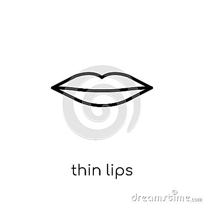 Thin lips icon. Trendy modern flat linear vector Thin lips icon Vector Illustration