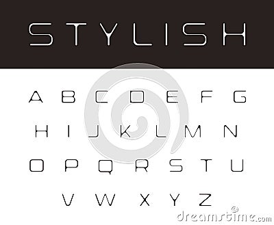 Thin melting font, modern stylish monogram design elements, simple alphabet, elegant rounded letters, trendy abc logo Vector Illustration
