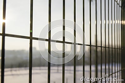 thin metal fence Stock Photo