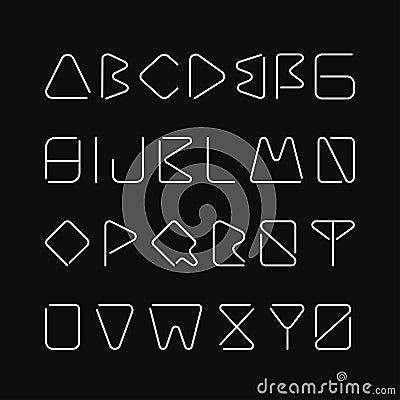 Thin minimalistic font. Creative english alphabet. Vector Illustration