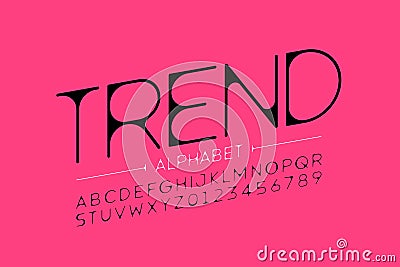 Thin modern style font Vector Illustration