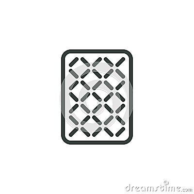 Thin Outline Icon Mattress. Such Line Sign as Bedding. Vector Isolated Custom Pictogram for Web and App on White Vector Illustration