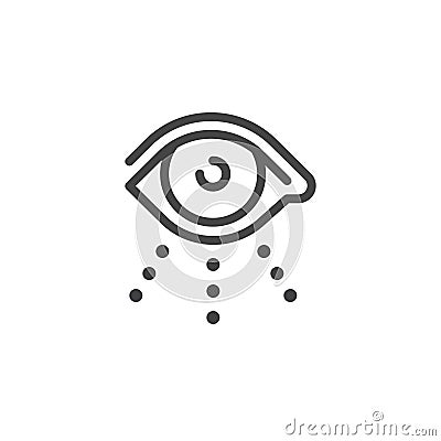 Thin Outline Icon Open Human Eye, Eyeball. Such Line sign as Visual Perception, Eyecare or Oculist and Eyesight. Vector Vector Illustration