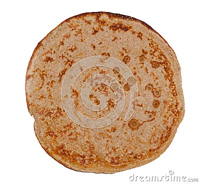 Thin pancake isolated on white background Stock Photo