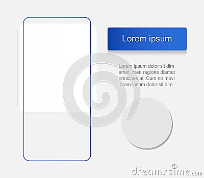 Thin rectangle frame with grey circle infographic chart design element set Vector Illustration