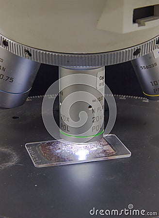 Thin section on a stage Stock Photo