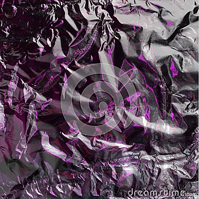 Thin sheet of silver leaf background with shiny uneven surface Stock Photo