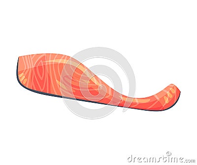 Thin slice of red fish fillet. Vector illustration on white background. Vector Illustration