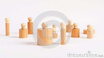 Thin and thick Montessori knobbed cylinders. Comparison between small and large. Diversity, difference concept. Wooden Stock Photo