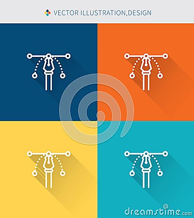 Thin thin line icons set of art & creative tool, modern simple style Vector Illustration