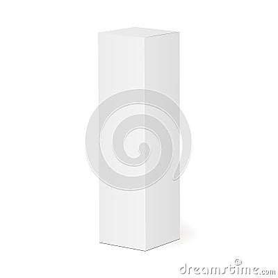 Thin white cardboard box Vector Illustration