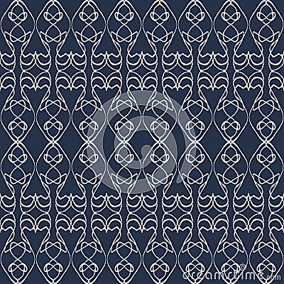 Thin white lines vintage seamless pattern vector illustration Vector Illustration