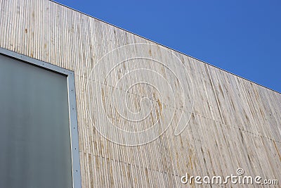 Thin wood planks lined up patterned Stock Photo