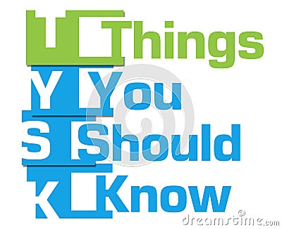 Things You Should Know Green Blue Stripes Stock Photo