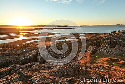 Thingvellir national park, Golden Circle tour, in Iceland Stock Photo