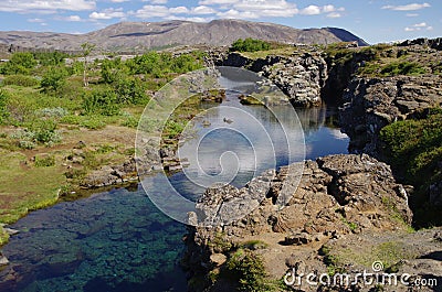 Thingvellir stream, Iceland Stock Photo