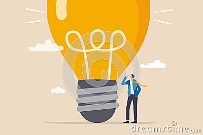 Think big, aspiration to win and success in business, big idea from creativity and imagination to overcome fear concept, smart Vector Illustration