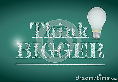 Think bigger light bulb illustration design Cartoon Illustration