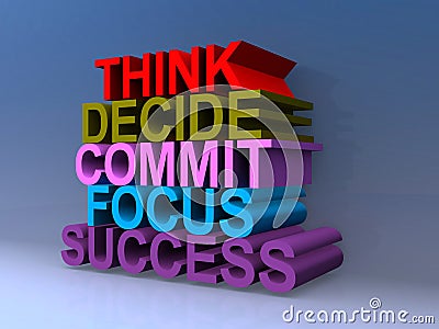 Think decide commit focus success Stock Photo