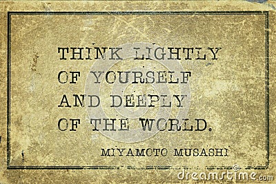 Think deeply Musashi Stock Photo