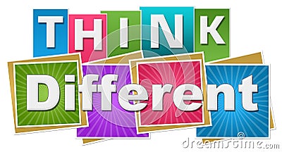 Think Different Colorful Squares Rays Stripes Stock Photo