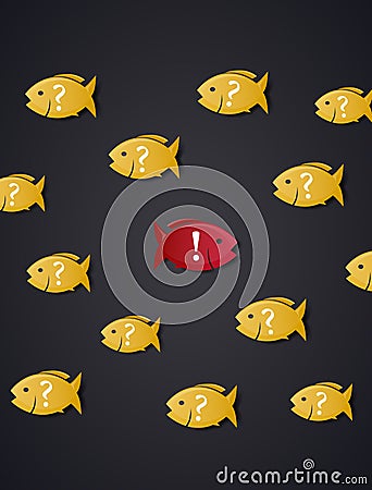 Think Different - Concept Art - Fish Swarm Vector Illustration