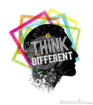 Think Different. Creative Brush Vector Typography Sign Concept Vector Illustration