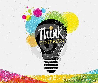 Think Different. Creative Brush Vector Typography Sign Concept Vector Illustration