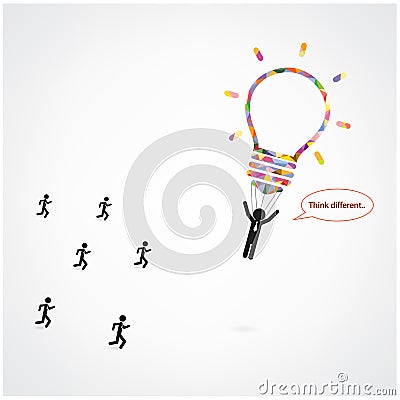 Think different, stand out from crowd Vector Illustration
