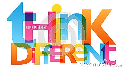 THINK DIFFERENT typography poster Vector Illustration