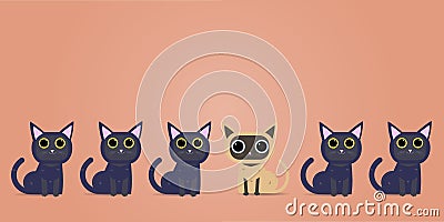 Think differently - Being different, taking risky, move for success in life -The graphic of a different cat also Vector Illustration